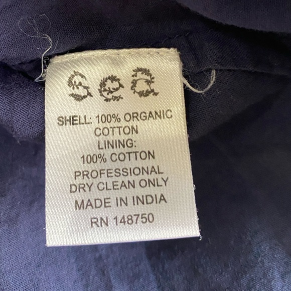 Sea New York Marley Navy Organic Cotton Pleated Tiered Eyelet Lace Midi Dress M - Picture 6 of 11